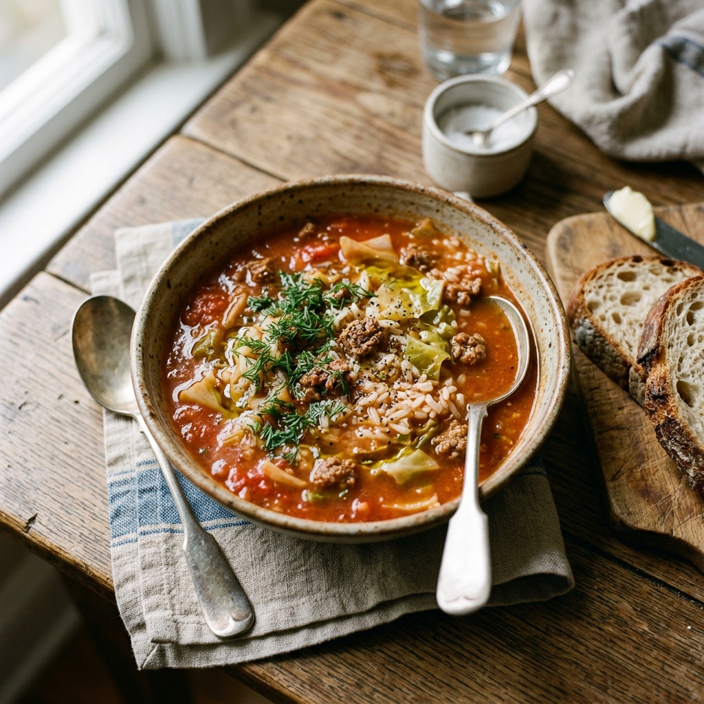 Golumpki Soup Recipe (Unstuffed Cabbage Roll Soup)