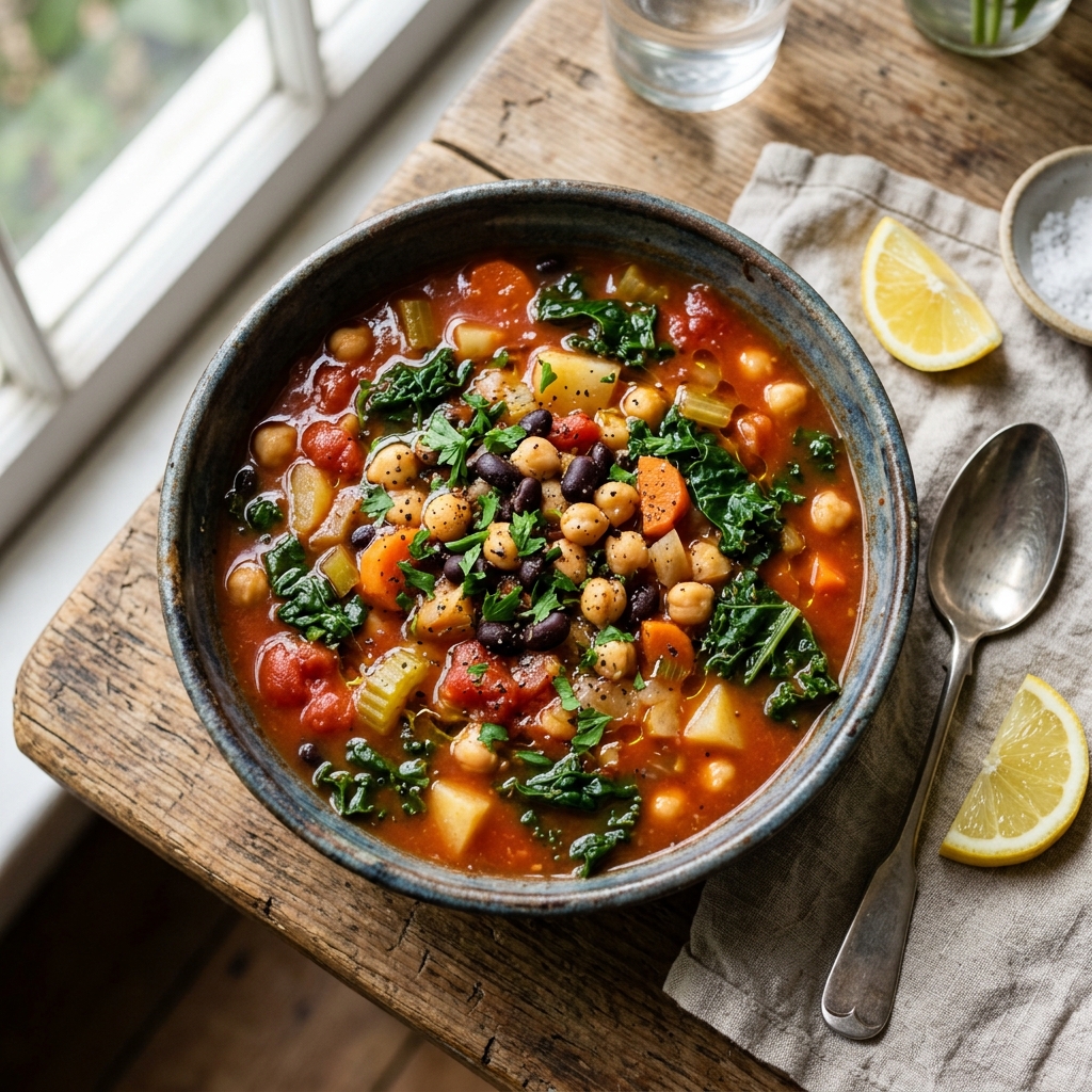 Fibermaxxing Soup Recipe (High-Fiber Veggie & Bean Soup)